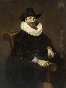 Portrait of Elias van Cuelen 1643 by Dirck Dircksz. Santvoort