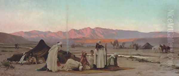 Prayer at Sunset outside Barka, Oman - view 1