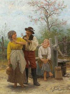 At the Well by Franciszek Streitt