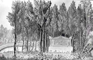 Jean-Jacques Rousseaus 1712-78 tomb at Ermenonville by Savigny