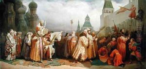 Palm Sunday Procession under the Reign of Tsar Alexis Romanov 1629-76 1868 by Viatcheslav Grigorievitch Schwarz
