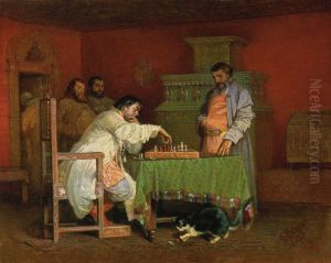 Scene from the Life of the Russian Tsar Playing Chess, 1865