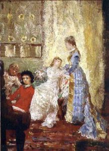 Lady in a Blue Dress or The Piano by Alfred George Stevens