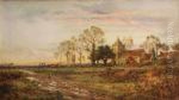 A View Of A Country Church At Sunset - view 1