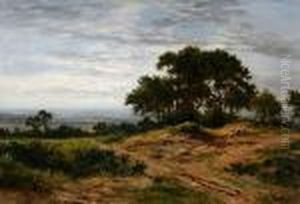 Heathland Landscape With Figures Seated Bytrees
