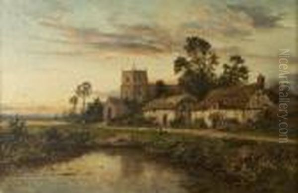 Village Landscape At Dusk - view 1