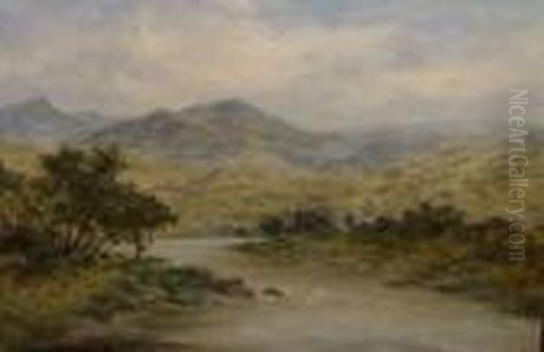 Scottish River And Mountain Landscape - view 1