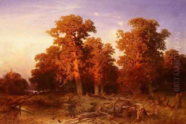 Sunset In A Hungarian Forest - view 1