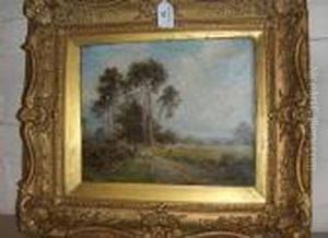 Sheep And Figures On Atrack In A Downlandlandscape, Signed Sheep And Figures On Atrack In A Downlandlandscape, Signed