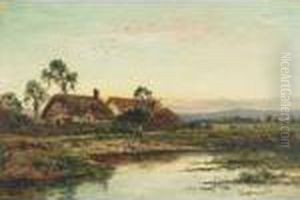 Riverside Cottages, Evening by Daniel Sherrin