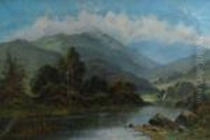 A River In A Mountainous Landscape by Daniel Sherrin