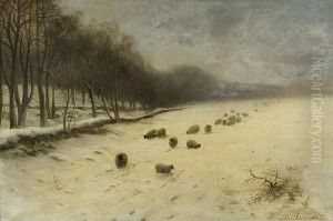 Sheep In A Snowy Landscape