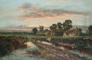 Sunset Over The Village 'd Sherrin' (lower Left) by Daniel Sherrin