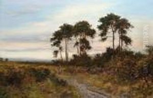 Figures On Path At Twilight 'd. Sherrin' (lower Right) by Daniel Sherrin