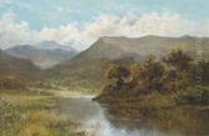 A River In A Mountainous Landscape A River In A Mountainous Landscape