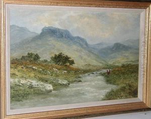 Anglers By A Mountain River