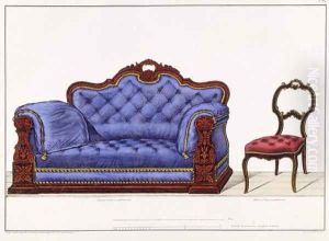 French Sofa and Chair from Modeles de Meubles et de decorations interieures pour les meubles, Paris, Santi, M, 1828 French Sofa and Chair from Modeles de Meubles et de decorations interieures pour les meubles, Paris, Santi, M, 1828