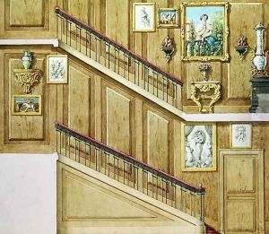 Design for a staircase at rue Fortunee, bought by Honore de Balzac 1799-1850 in 1847, 1851 by M. Santi