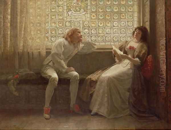 And then, the lover sighing like furnace, with a woeful ballad made to his mistress eyebrow, Act II, Scene VII from 'As You Like It, by William Shakespeare 1564-1616, 1883 - view 1