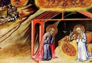 The Nativity - predella panel by Pietro di Sano