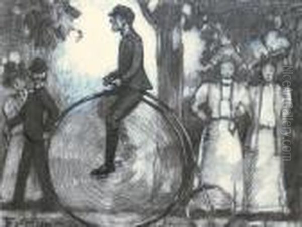 Cyclist In Central Park - view 1