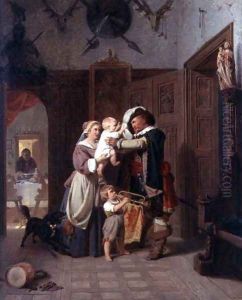 The Cavaliers Return, 1855 by August Friedrich Siegert