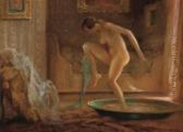 Girl Stepping Out Of Floor Tub - view 1