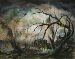 Evening Along The Riverbank by Everett Shinn