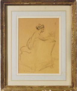 Nude Sitting On A Chair by Everett Shinn