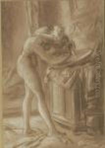 Nude At A Wash Basin by Everett Shinn