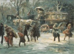 Admiral Farragut Statue, Madison Square by Everett Shinn