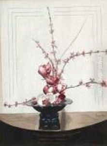 Blossoms In A Lacquered Vase by Everett Shinn