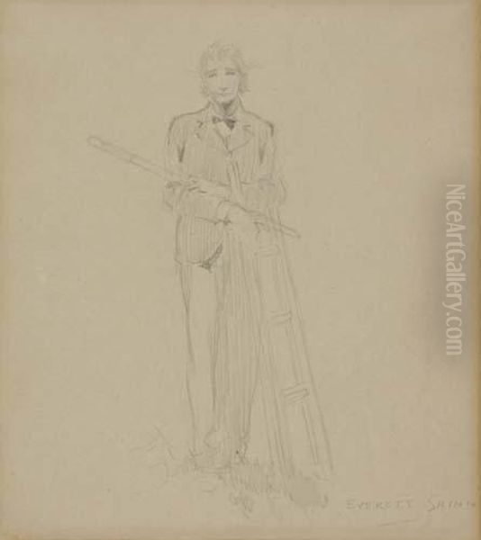 Standing Man With Ladder - view 1
