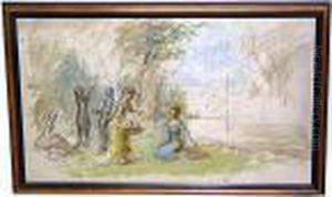 A Group Of Women By A River by Everett Shinn