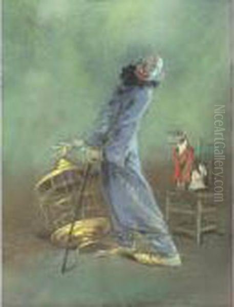 Clown With Bird Cage - view 1