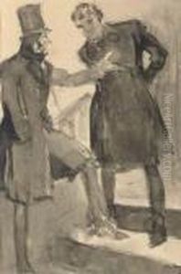 Two Men Conversing From The Mystery Of Edwin Drood by Everett Shinn
