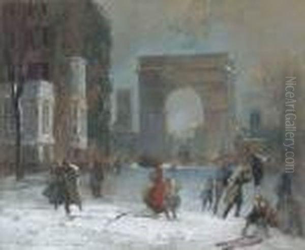 Washington Square Park In Winter - view 1