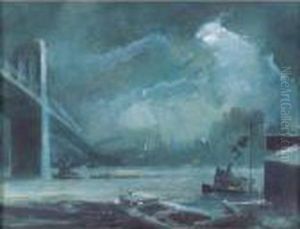 East River Bridge by Everett Shinn