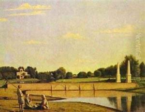 View Of The Dam In The Estate Of Spasskoe 1840s