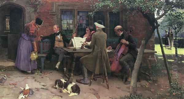 Musicians outside an Inn - view 1