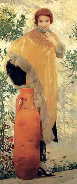 Portrait Of A Lady By An Urn - view 1