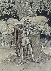 The Devils Violin, illustration from the Legends of Alsace by Georges Spetz, 1905 by Joseph Sattler