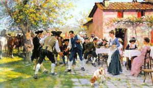 A Game of Morra by Raffaelo Sorbi