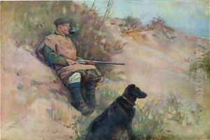 The Flight Shooter, illustration from Wildfowl and Waders by Frank Southgate