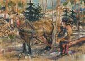 Hutsul Scene by Kazimierz Sichulski
