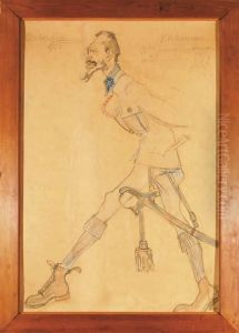 Karykatura Gustawa Danilowskiego, 1915 R. by Kazimierz Sichulski