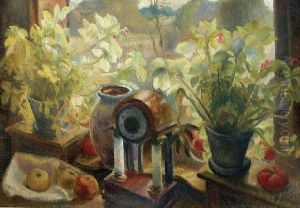 Martwa Natura Z Zegarem by Kazimierz Sichulski