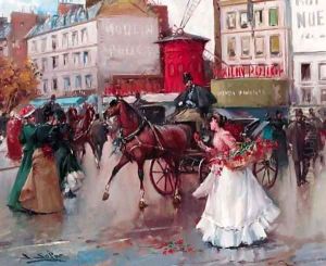 By the Moulin Rouge, Paris by Joan Roig Soler