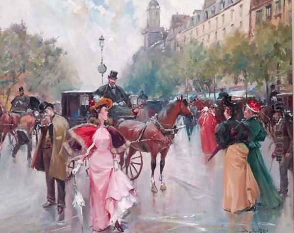 A bustling Parisian boulevard - view 1