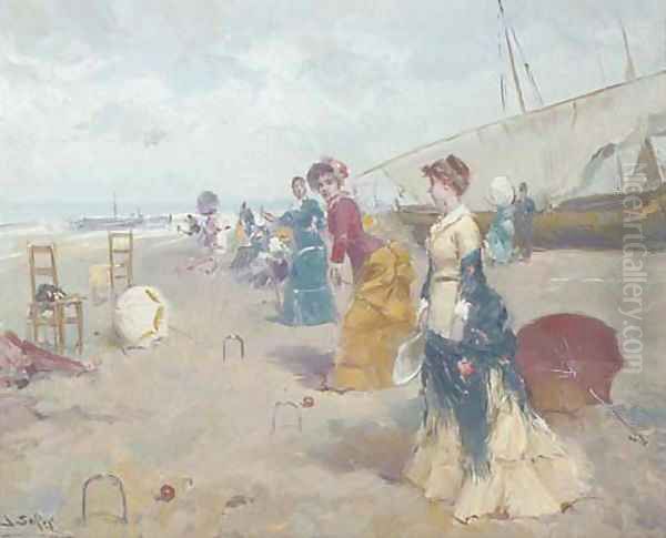 Croquet on the beach - view 1